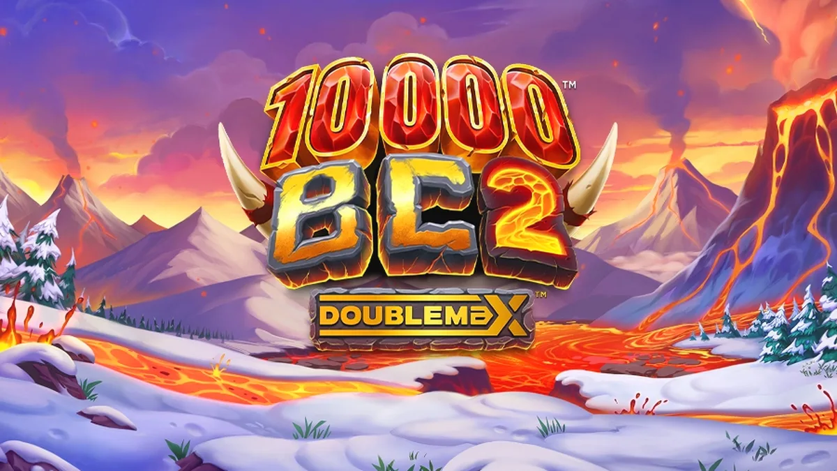 Tampilan visual slot 10000 BC DoubleMax 2 dengan tema prasejarah dan mammoth